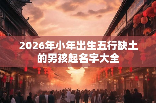 2026年小年出生五行缺土的男孩起名字大全