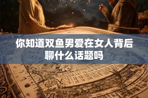 你知道双鱼男爱在女人背后聊什么话题吗