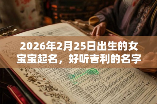 2026年2月25日出生的女宝宝起名，好听吉利的名字大全