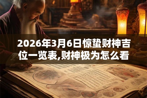 2026年3月6日惊蛰财神吉位一览表,财神极为怎么看？