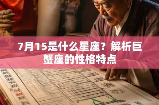 7月15是什么星座？解析巨蟹座的性格特点