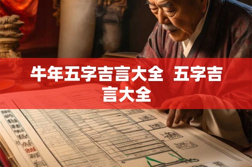 牛年五字吉言大全  五字吉言大全