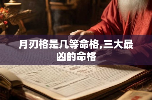 月刃格是几等命格,三大最凶的命格
