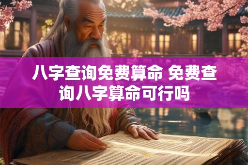 八字查询免费算命 免费查询八字算命可行吗 八字查询免费算命 免费查询八字算命可行吗