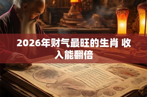 2026年财气最旺的生肖 收入能翻倍