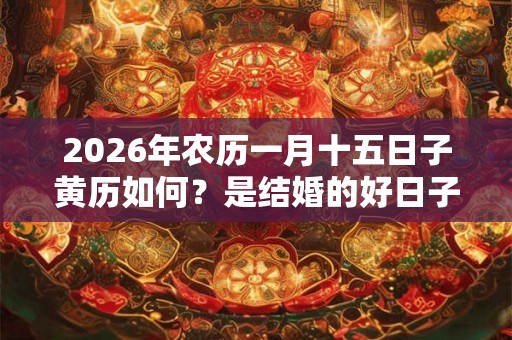 2026年农历一月十五日子黄历如何？是结婚的好日子吗？