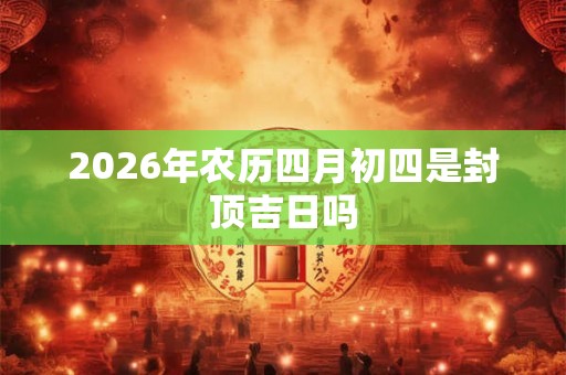 2026年农历四月初四是封顶吉日吗