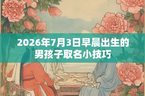 2026年7月3日早晨出生的男孩子取名小技巧