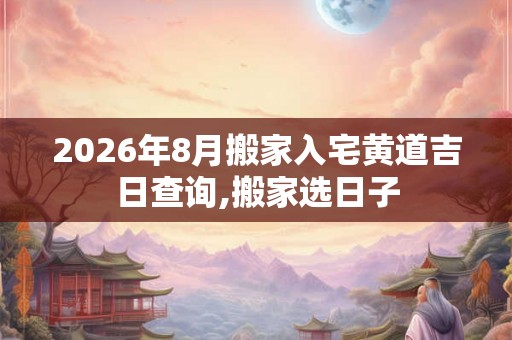2026年8月搬家入宅黄道吉日查询,搬家选日子