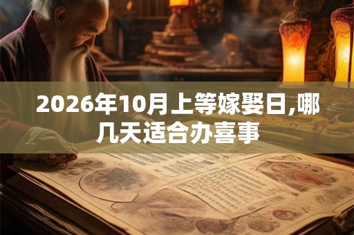 2026年10月上等嫁娶日,哪几天适合办喜事 2026年10月上等嫁娶日,哪几天适合办喜事