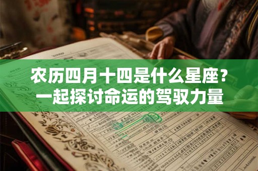 农历四月十四是什么星座？一起探讨命运的驾驭力量