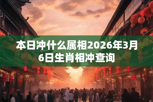 本日冲什么属相2026年3月6日生肖相冲查询
