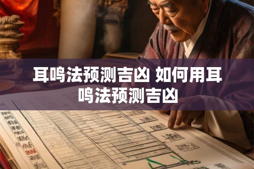 耳鸣法预测吉凶 如何用耳鸣法预测吉凶
