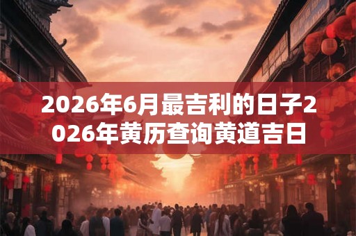 2026年6月最吉利的日子2026年黄历查询黄道吉日 2026年6月最吉利的日子2026年黄历查询黄道吉日