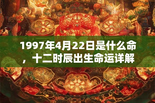 1997年4月22日是什么命，十二时辰出生命运详解