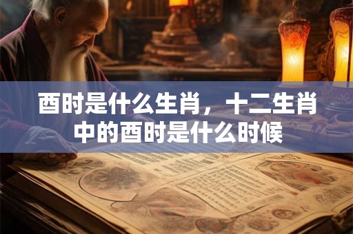 酉时是什么生肖，十二生肖中的酉时是什么时候