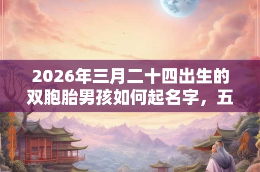 2026年三月二十四出生的双胞胎男孩如何起名字,五行属什么 2026年三月二十四出生的双胞胎男孩如何起名字,五行属什么