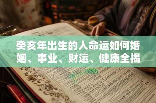 癸亥年出生的人命运如何婚姻、事业、财运、健康全揭示