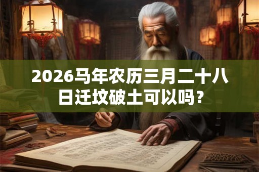 2026马年农历三月二十八日迁坟破土可以吗？