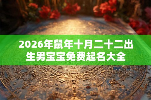 2026年鼠年十月二十二出生男宝宝免费起名大全