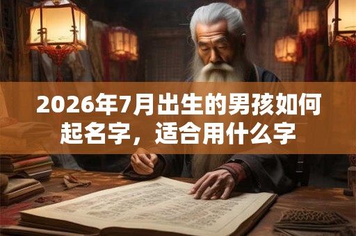 2026年7月出生的男孩如何起名字，适合用什么字