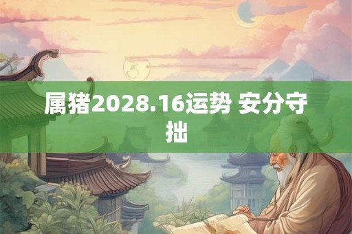 属猪2028.16运势 安分守拙
