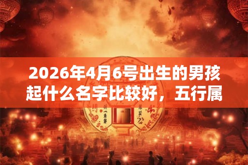 2026年4月6号出生的男孩起什么名字比较好，五行属什么