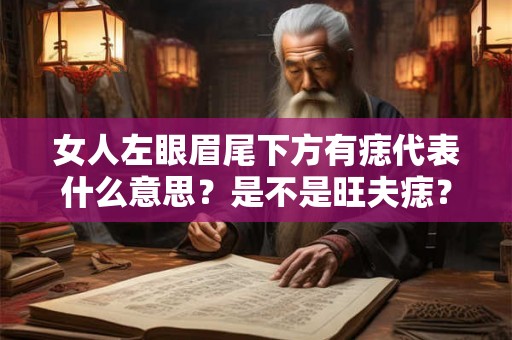 女人左眼眉尾下方有痣代表什么意思？是不是旺夫痣？