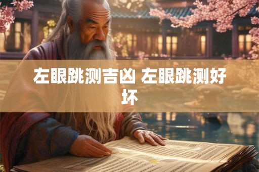 左眼跳测吉凶 左眼跳测好坏