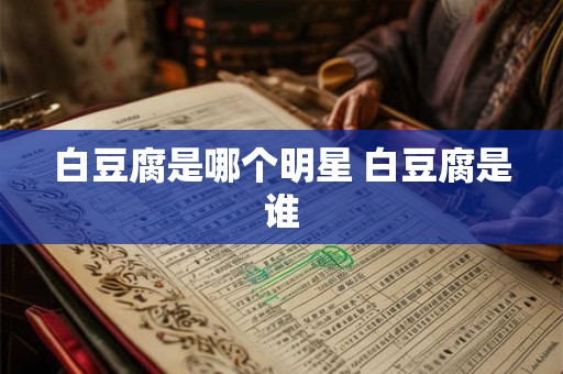 白豆腐是哪个明星 白豆腐是谁