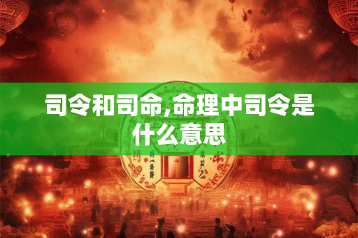 司令和司命,命理中司令是什么意思