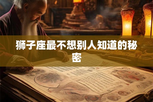 狮子座最不想别人知道的秘密 狮子座最不想别人知道的秘密
