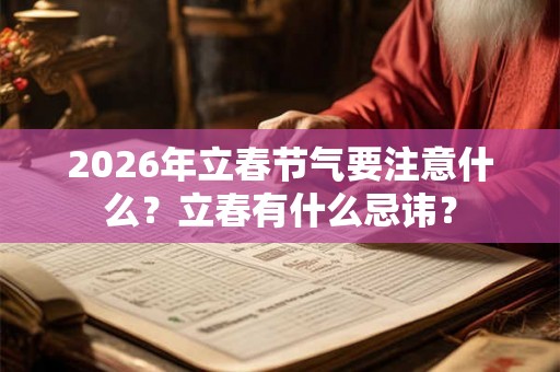 2026年立春节气要注意什么?立春有什么忌讳? 2026年立春节气要注意什么?立春有什么忌讳?