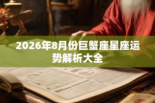2026年8月份巨蟹座星座运势解析大全