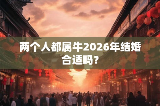 两个人都属牛2026年结婚合适吗？