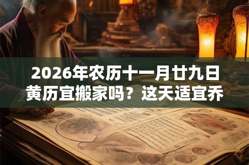 2026年农历十一月廿九日黄历宜搬家吗？这天适宜乔迁吗？