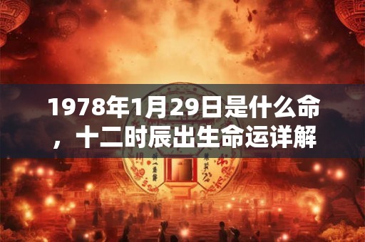 1978年1月29日是什么命，十二时辰出生命运详解