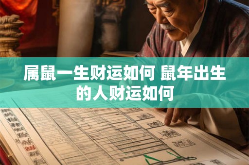 属鼠一生财运如何 鼠年出生的人财运如何 属鼠一生财运如何 鼠年出生的人财运如何