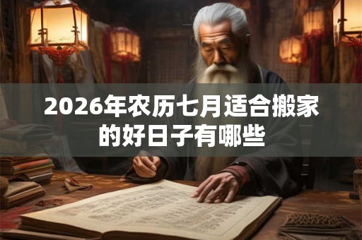2026年农历七月适合搬家的好日子有哪些 2026年农历七月适合搬家的好日子有哪些