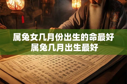 属兔女几月份出生的命最好 属兔几月出生最好
