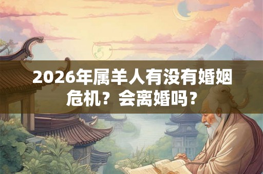 2026年属羊人有没有婚姻危机?会离婚吗? 2026年属羊人有没有婚姻危机?会离婚吗?