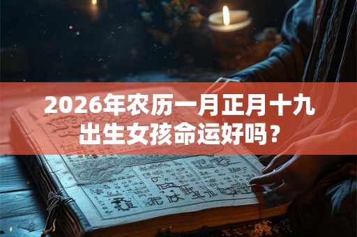 2026年农历一月正月十九出生女孩命运好吗？