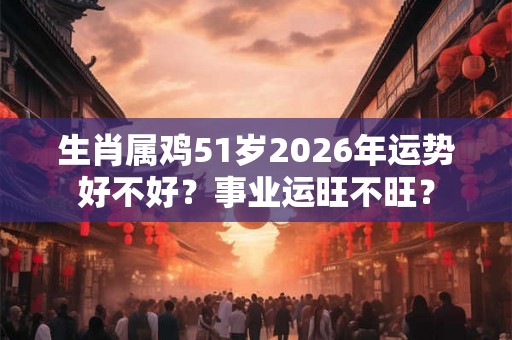 生肖属鸡51岁2026年运势好不好？事业运旺不旺？