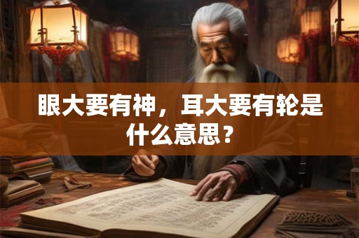 眼大要有神,耳大要有轮是什么意思? 眼大要有神,耳大要有轮是什么意思?
