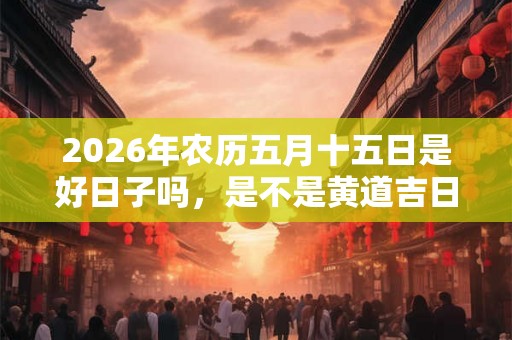 2026年农历五月十五日是好日子吗，是不是黄道吉日？