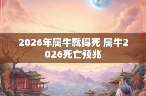 2026年属牛就得死 属牛2026死亡预兆