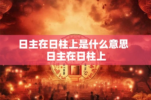日主在日柱上是什么意思  日主在日柱上