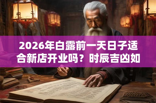 2026年白露前一天日子适合新店开业吗？时辰吉凶如何？