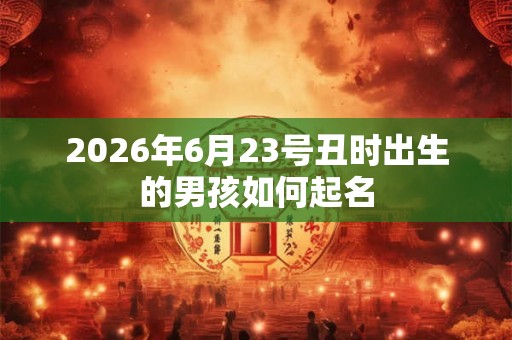 2026年6月23号丑时出生的男孩如何起名
