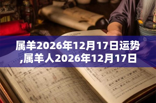 属羊2026年12月17日运势,属羊人2026年12月17日财运,生肖羊2026年12月17日运势 属羊2026年12月17日运势,属羊人2026年12月17日财运,生肖羊2026年12月17日运势